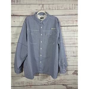 Habit Men's 2XL Gingham Button Shirt UPF 40+ Outdoor Fishing Long Sleeve
